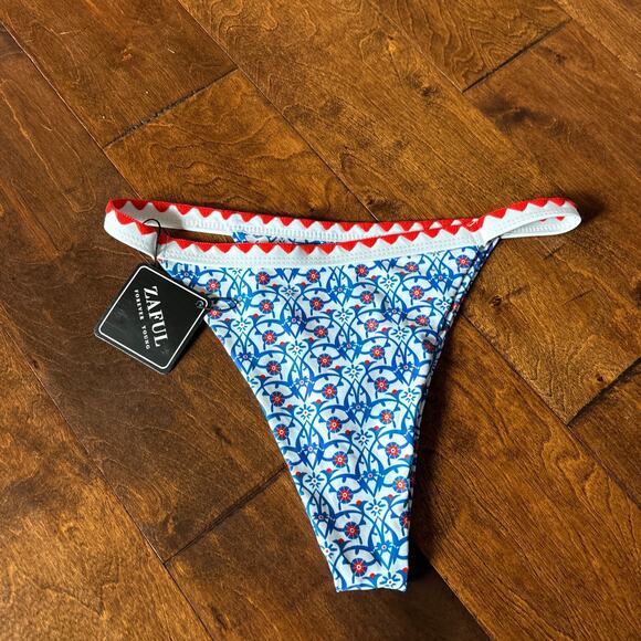 NWT ZAFUL Bohemian Printed High Cut Two Piece Bandeau Swimsuit Size S 4 - Picture 5 of 11